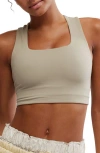 Free People Fp Movement Win Win Racerback Bra In Sage Stone