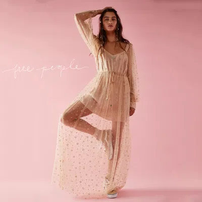 Pre-owned Free People Fp One Ensley Maxi Dress In Beige