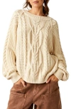 FREE PEOPLE FRANKIE CABLE COTTON SWEATER