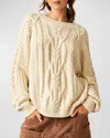 Free People Frankie Cable Sweater In Ivory In Ivory