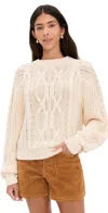 Free People Frankie Cable Pullover Buttercream In Neutral