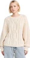 Free People Frankie Cable Sweater In Ivory In Ivory