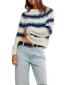 Free People Frankie Stripe Cable Stitch Cotton Sweater In Multi