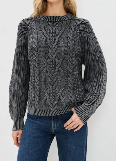 Free People Frankie Cable Sweater In Black