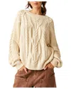 Free People Frankie Cable Sweater In Ivory