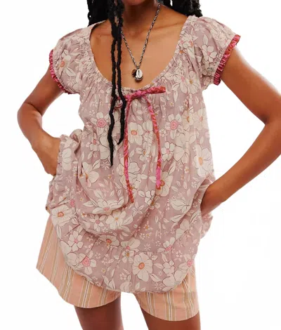 Free People Frankie Printed Tunic Top In Stone Combo In Multi