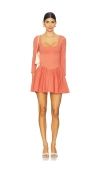 Free People X Free-est Onda Sleeved Mini Dress In Red Mango