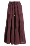 FREE PEOPLE FREE-EST SIMPLY SMITTEN TIERED COTTON MAXI SKIRT