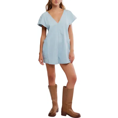Free People Free Fall Denim Romper In Blue