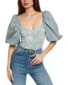 Free People Prairie Rose Bodysuit In Green