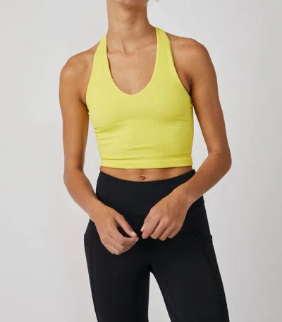 Free People Free Throw Crop Tank Top In Lemon Verbena In Multi