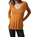 Free People Fresh And Clean Long Sleeve Tee In Golden Nugget In Orange
