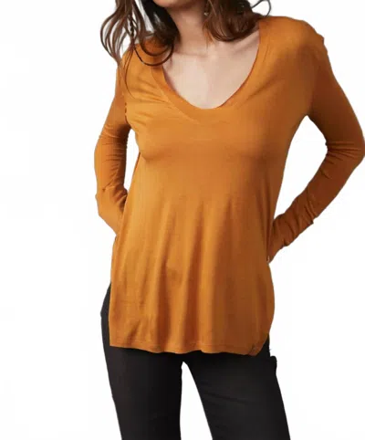 Free People Fresh And Clean Long Sleeve Tee In Golden Nugget In Orange