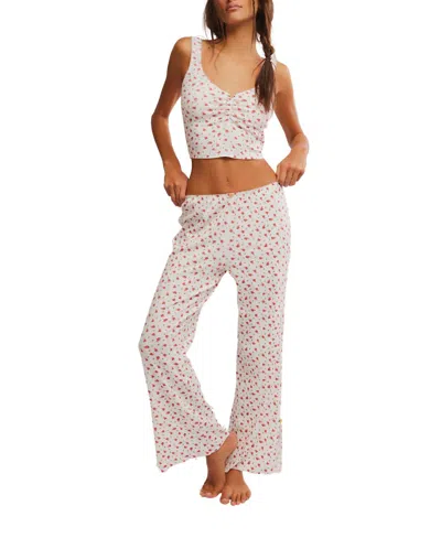 FREE PEOPLE FRESH IN LOVE LOUNGE SET IN BLUEBIRD COMBO