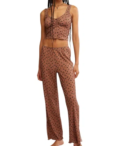 Free People Fresh In Love Lounge Set In Brown In Brown Combo