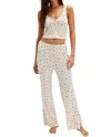 Free People Fresh In Love Lounge Set In White & Black In Neutral