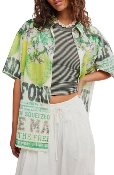 Free People Fresh Squeezed Cotton Button-up Shirt In White