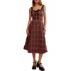 Free People Freya Plaid Bow Midi Dress In Multi