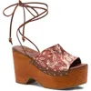 Free People Front Row Wraparound Ankle Strap Platform Sandal In Multi