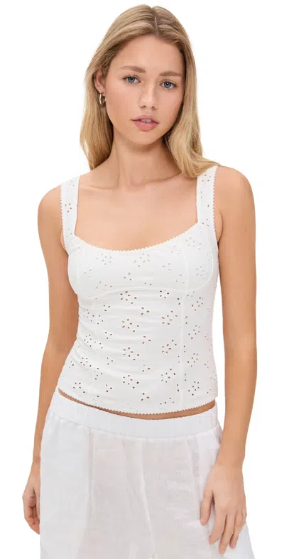 Free People Full Bloom Eyelet Knit Camisole In Ivory