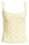 Free People Full Bloom Eyelet Knit Camisole In Banana Cream