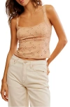 Free People Full Bloom Eyelet Knit Camisole In Brioche