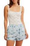 Free People Full Bloom Eyelet Knit Camisole In Ivory