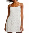 Free People Full Bloom Stretch Cotton Eyelet Mini Slipdress In Multi