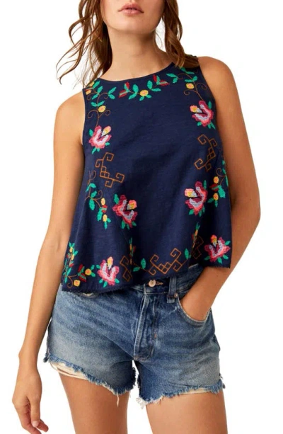 Free People Fun And Flirty Top Cobalt Combo In Blue