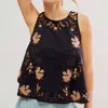 FREE PEOPLE FUN AND FLIRTY EMBROIDERED TOP IN BLACK