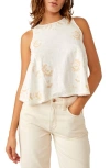 Free People Fun And Flirty Embroidered Sleeveless Top In Ivory Combo
