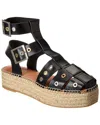 Free People Gable Glad Platform Espadrille Sandal In Black