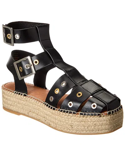 Free People Gable Glad Platform Espadrille Sandal In Black