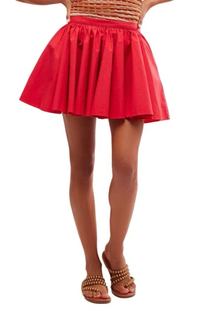 Free People Gaia Cotton Poplin Miniskirt In Red