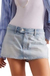 Free People Galivanting Denim Skort In Blue