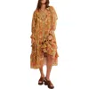 Free People Garden Wonders Long Sleeve Cotton Maxi Dress In Multi