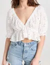Free People Gardenia Flutter Top In Optic White In White