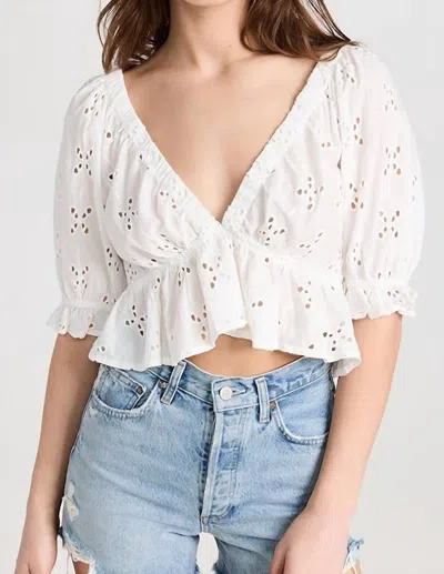 Free People Gardenia Flutter Top In Optic White