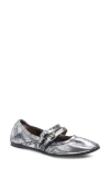 Free People Gemini Ballet Flat In Silver Distressed