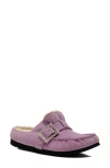 Free People Genuine Shearling Mule In Lavender Suede