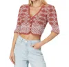 Free People Geometric Floral Cardigan In Orchard Cinnamon In Multi