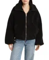Free People Get Cozy Teddy Jacket In Black In Black
