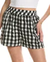 Free People Get Free Get Free Seersucker Cotton Pull-on Shorts