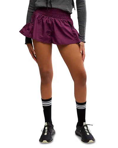 Free People Get Your Flirt On Shorts In Burgundy