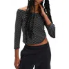 Free People Gia Eyelet Embroidered Off The Shoulder Top In Black Combo