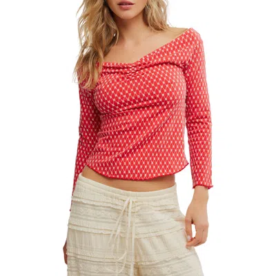 FREE PEOPLE FREE PEOPLE GIA EYELET EMBROIDERED OFF THE SHOULDER TOP
