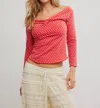 Free People Gia Eyelet Embroidered Off The Shoulder Top In Red