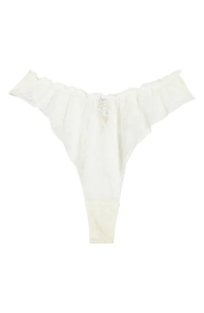 Free People Gia Lace Tanga Thong In White