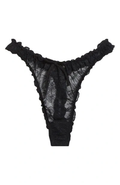 Free People Gia Lace Thong In Gray