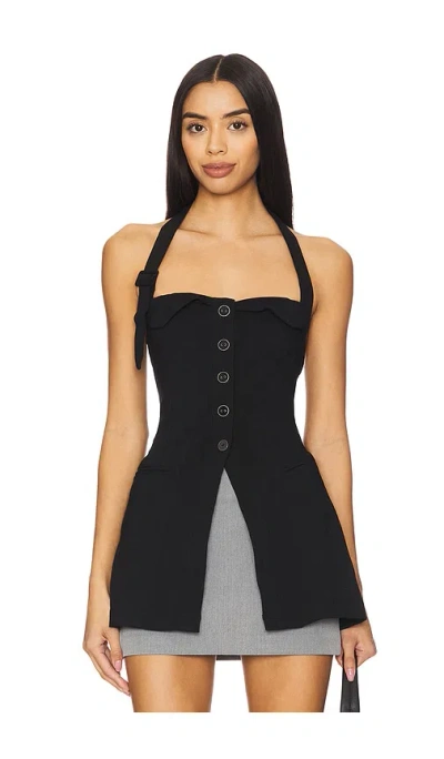 Free People Ginger Halter Vest In 블랙